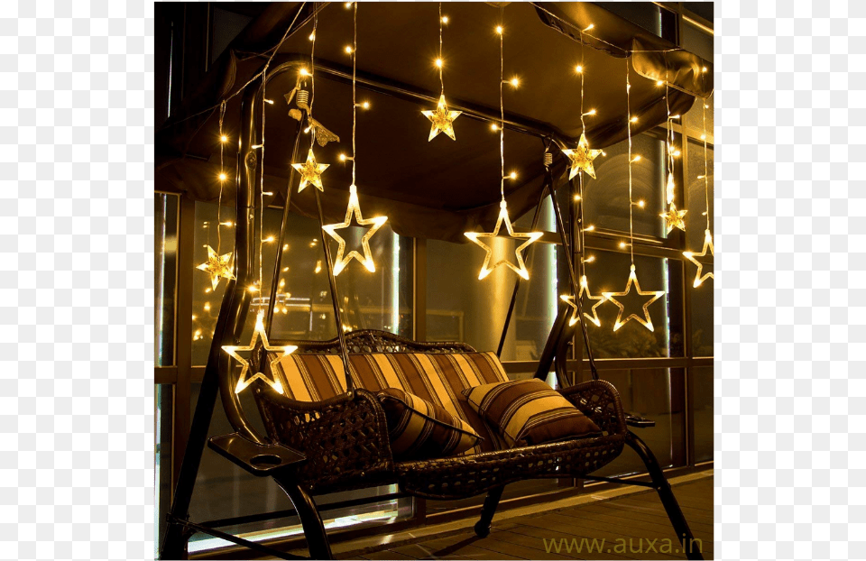 Room Decoration With Star Light, Lighting, Couch, Furniture, Swing Png Image