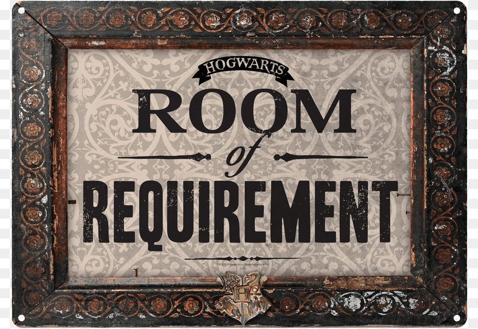 Room Of Requirement Tin Sign Room Of Requirement Sign, Text, Blackboard Png
