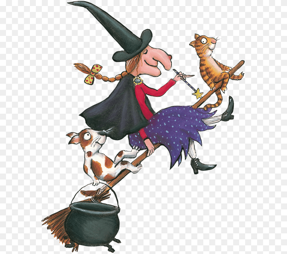 Room On The Broom Room On The Broom Witch Cat Dog, Book, Comics, Publication, Clothing Png Image