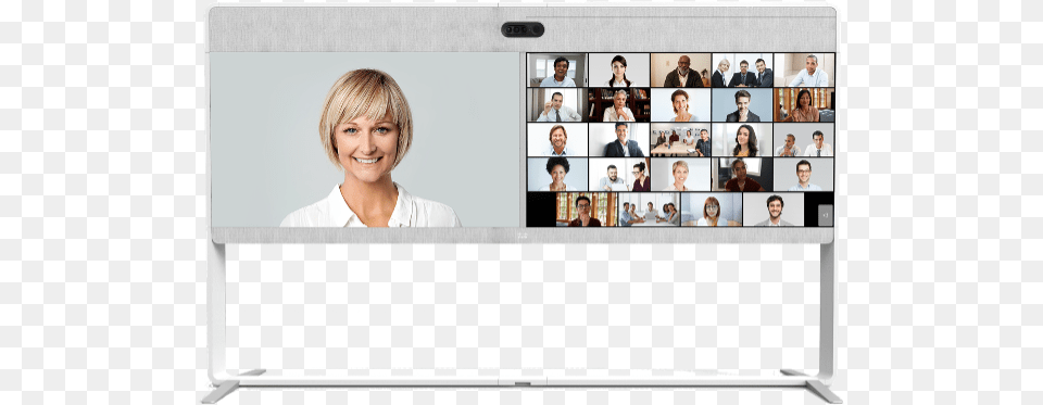 Room Os Welcome To The Video Conferencing Hub For Adult, Art, Collage, Screen, Person Free Png Download