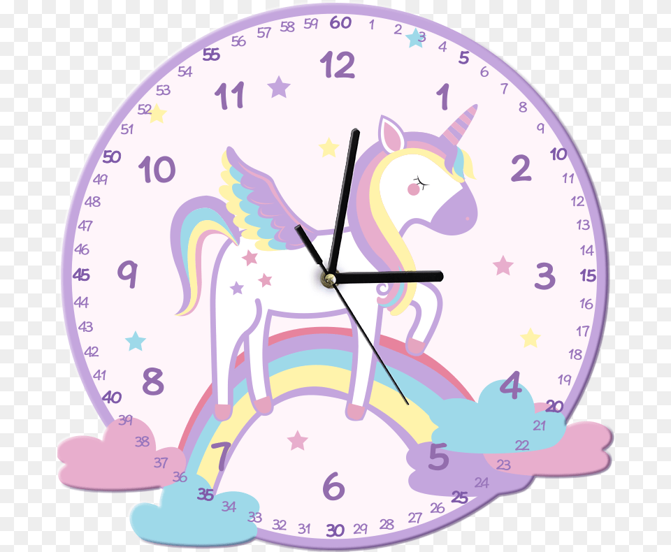 Room Wall Clock Bedroom Mute Unicorn Cartoon, Analog Clock Free Png