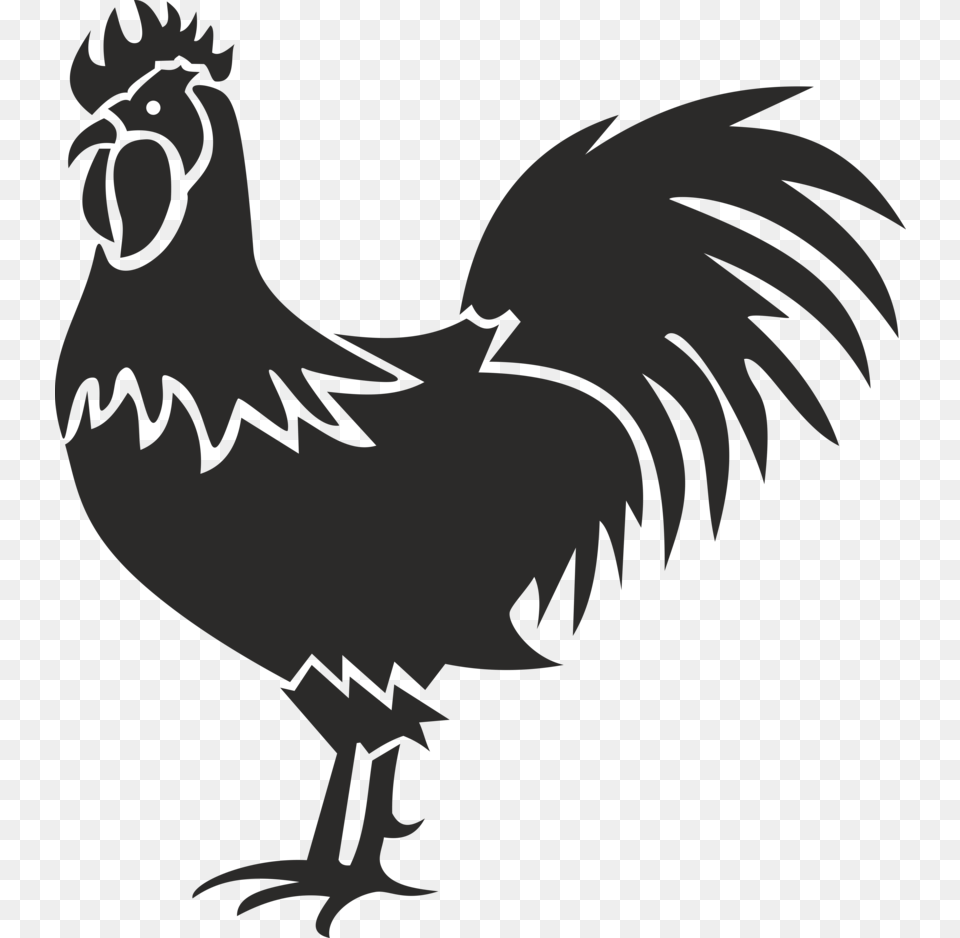 Rooster And Hen Silhouette Chicken Vector, Person, Animal, Bird, Fowl Free Png