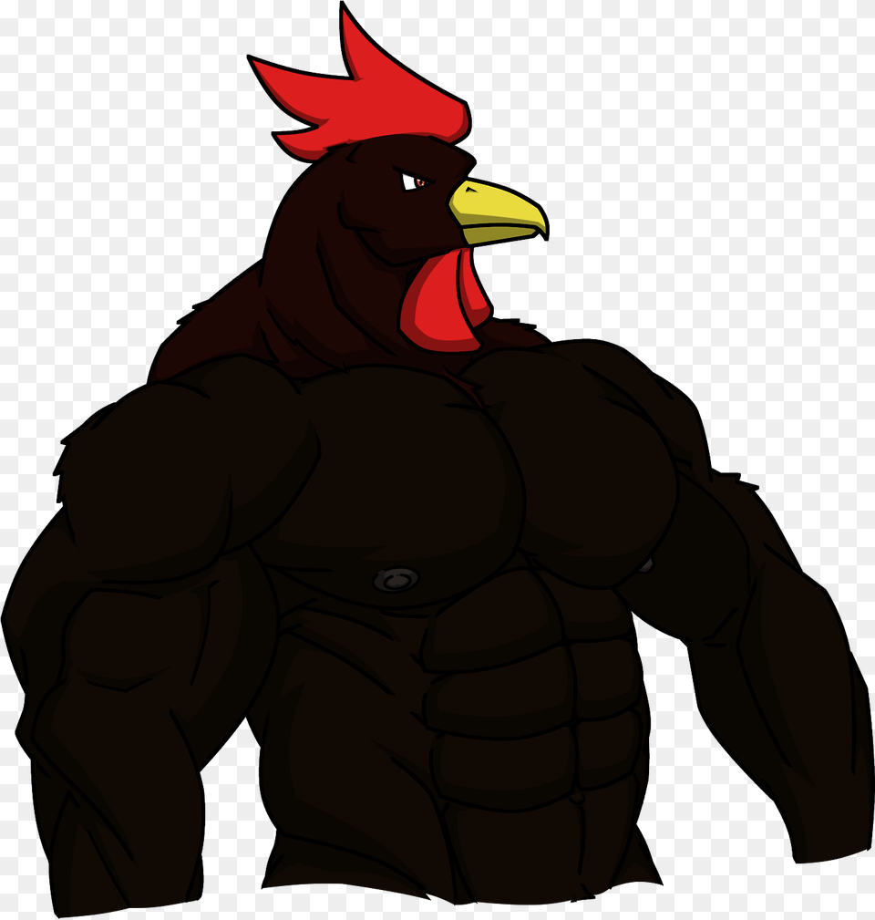 Rooster Chicken Bird Galliformes Male Big Black Chicken Cartoon, Animal Free Png