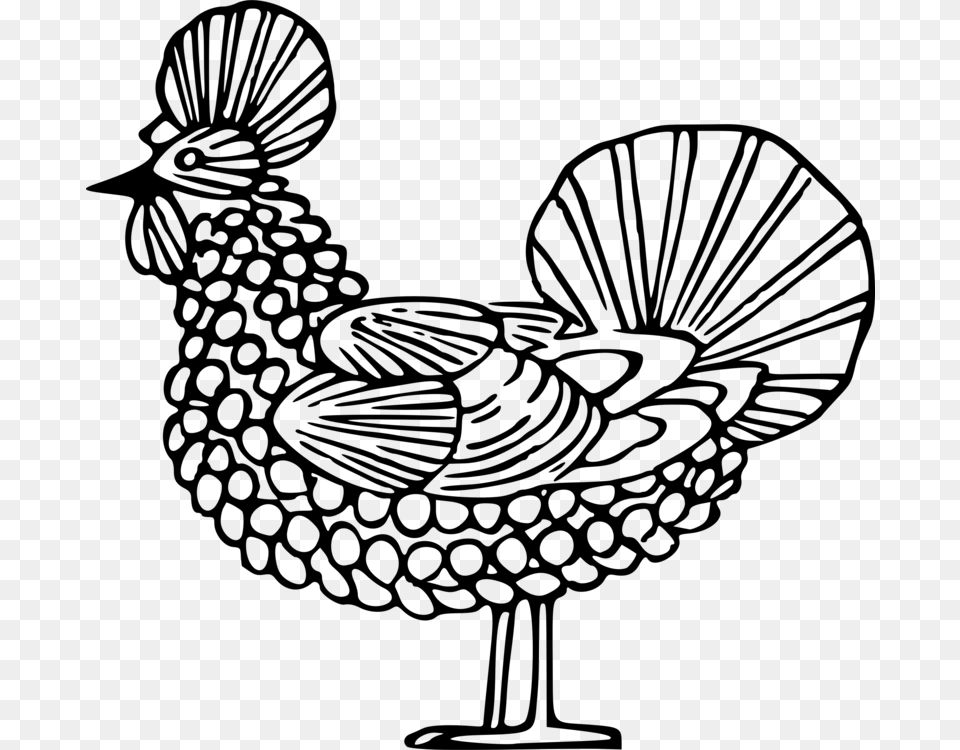 Rooster Chicken Kifaranga Drawing Line Art, Gray Png
