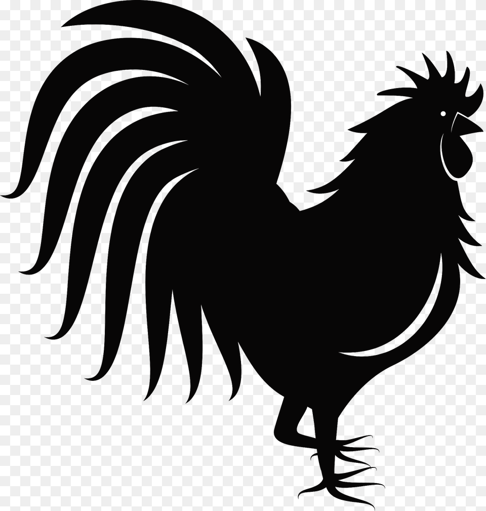 Rooster Clipart, Silhouette, Animal, Bird, Chicken Free Png Download