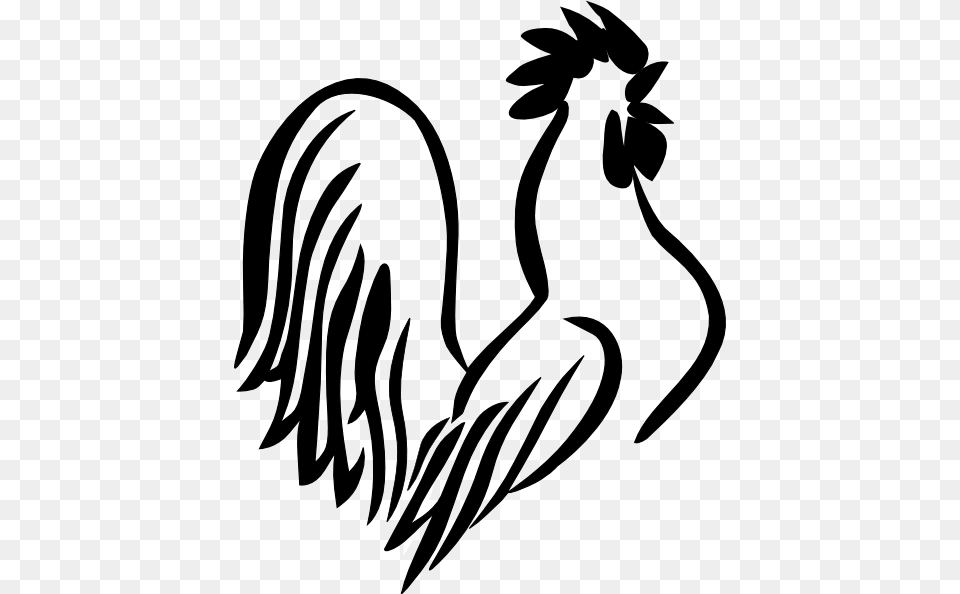 Rooster Clipart Black And White, Stencil, Baby, Person, Animal Png