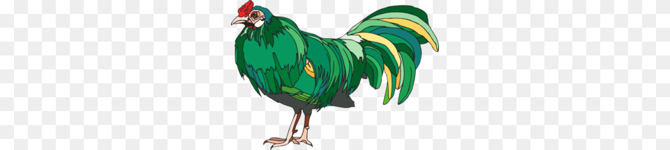 Rooster Clipart Green, Animal, Bird, Person, Fowl Free Transparent Png