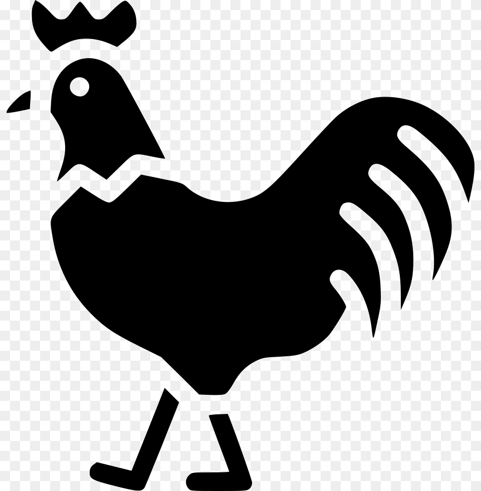 Rooster Image Livestock Farm Icon, Stencil, Silhouette, Animal, Fish Free Transparent Png
