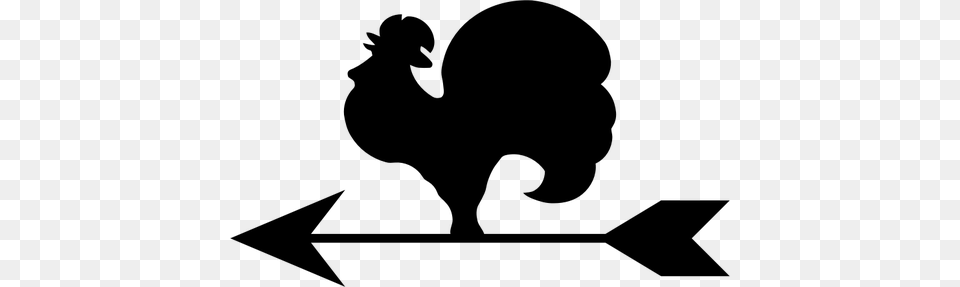 Rooster Silhouette Image, Gray Free Png