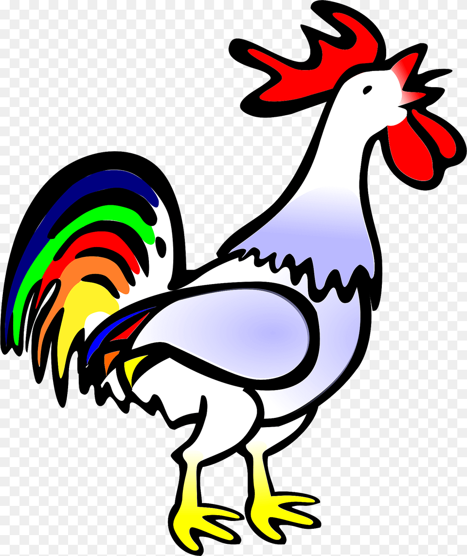 Rooster Singing Clipart, Animal, Bird, Chicken, Fowl Free Png