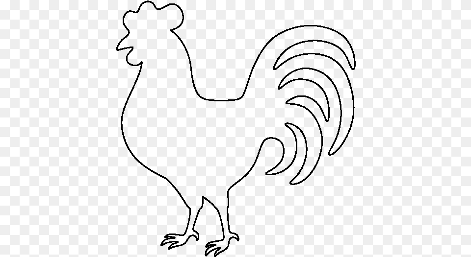 Rooster Template, Gray Free Png