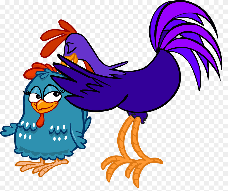 Rooster Tororo Whispering To Lottie Dottie Chicken, Animal, Bird, Cartoon, Fowl Free Transparent Png
