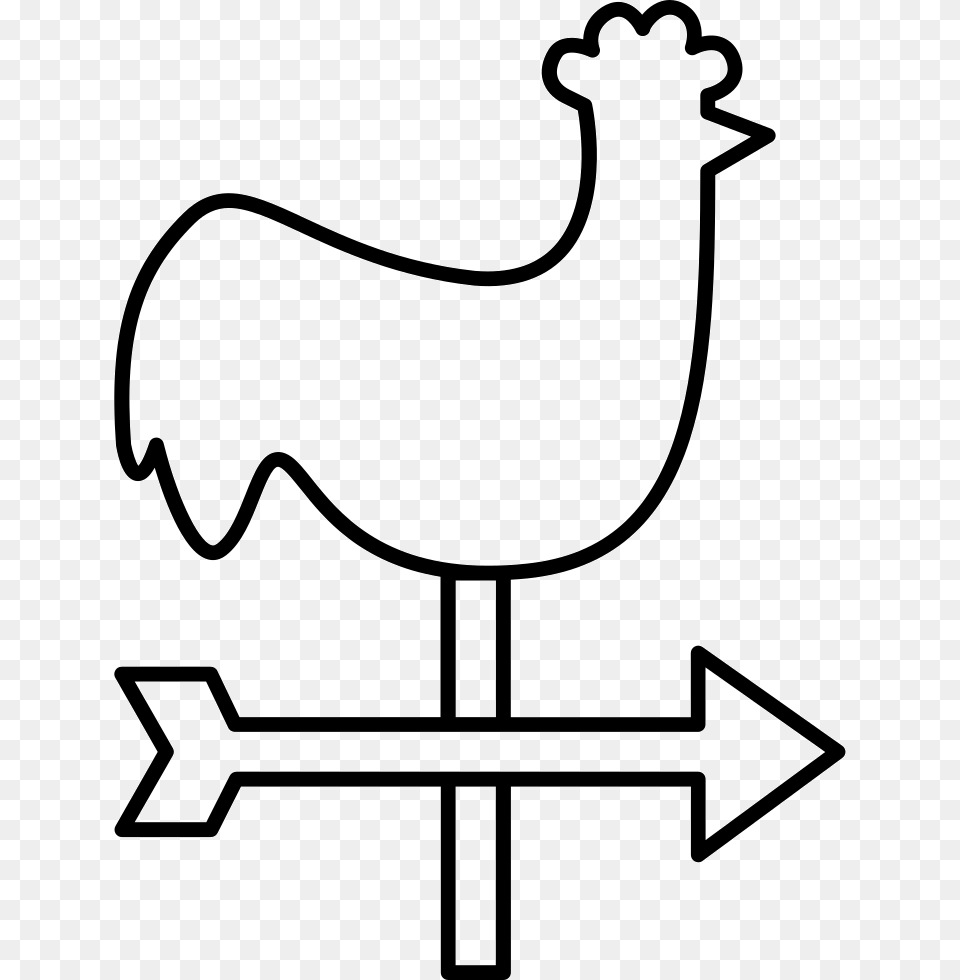 Rooster Weather Vane Icon Stencil, Smoke Pipe, Tool, Device Free Png Download