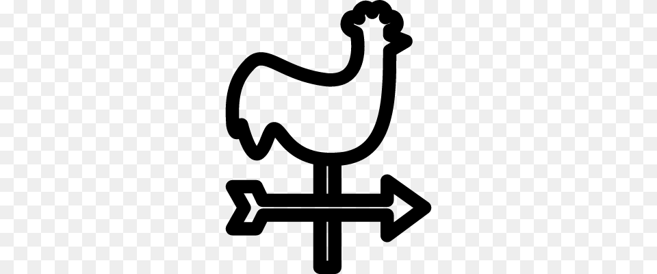Rooster Weather Vane Pointing East Vectors Logos Icons, Gray Free Transparent Png