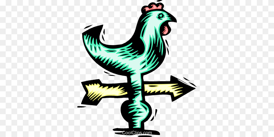 Rooster Weather Vane Royalty Vector Clip Art Illustration, Animal, Dinosaur, Reptile Free Png Download