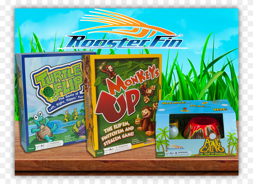 Roosterfin Summer Break Game Night Roosterfin Monkeys Up Educational Family Game Fun, Food, Sweets, Advertisement, Poster Png Image