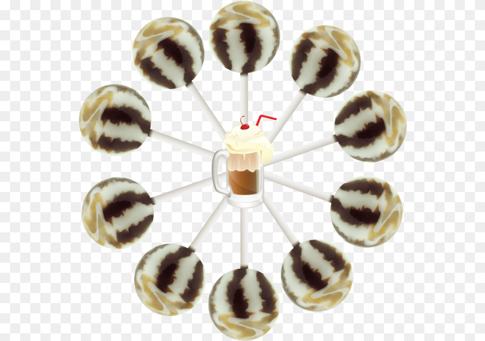 Root Beer Float Cream Swirl Lollipop Bag Dots In A Circle, Food, Sweets, Candy Free Png Download