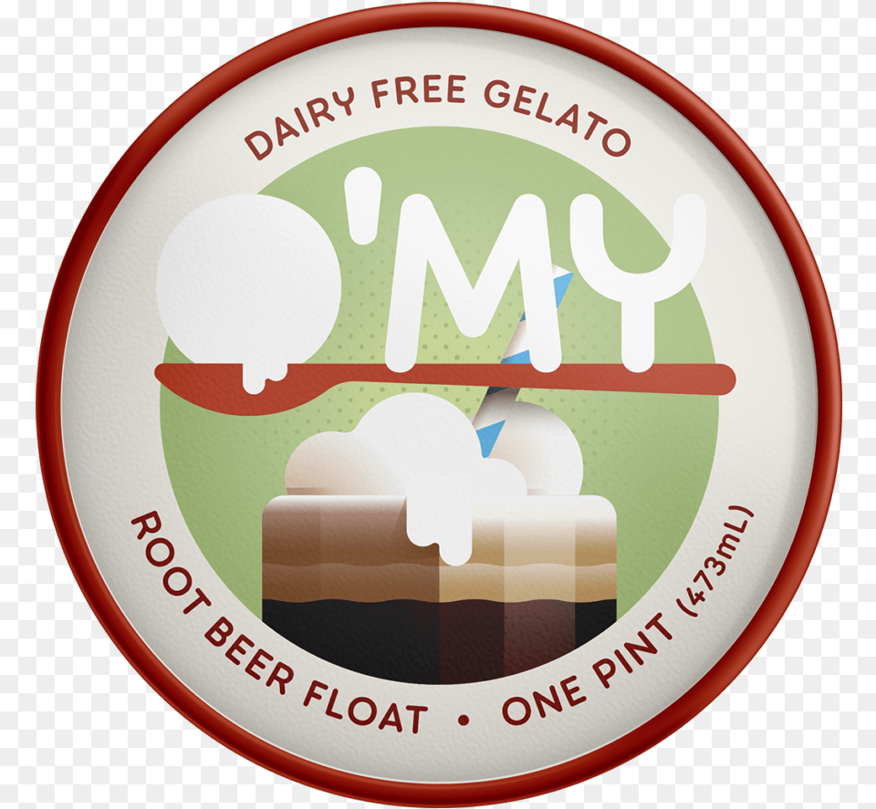 Root Beer Float Gelato Container Lid O My Gelato, Logo, Cream, Dessert, Food Free Transparent Png