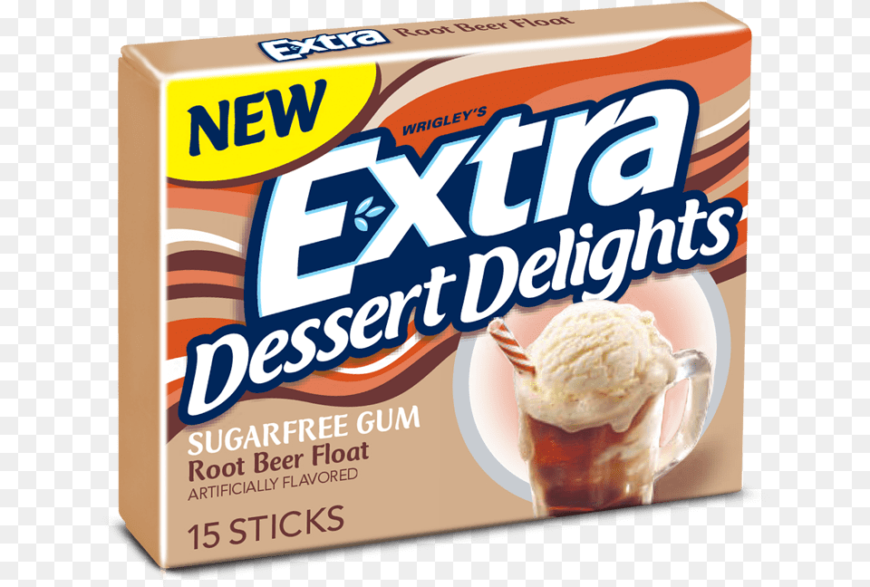 Root Beer Float Sugarfree Gum Extra Gum Dessert Delights, Cream, Food, Ice Cream, Can Free Png Download