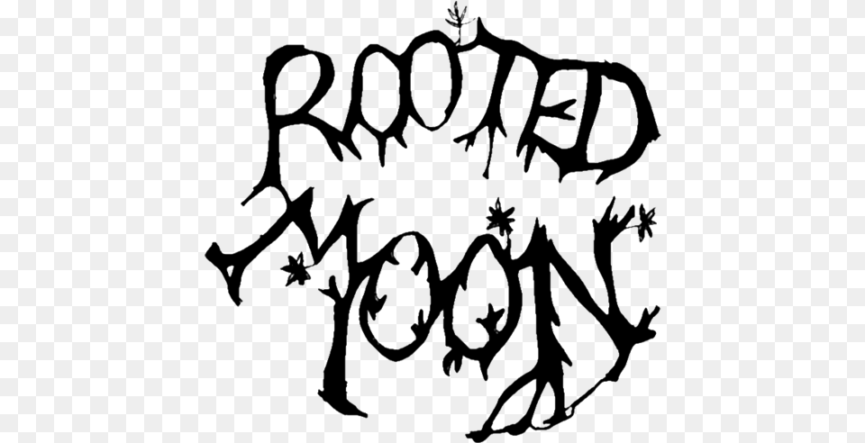 Rooted Moon Monochrome Logo Black Calligraphy, Art, Drawing, Text, People Png Image