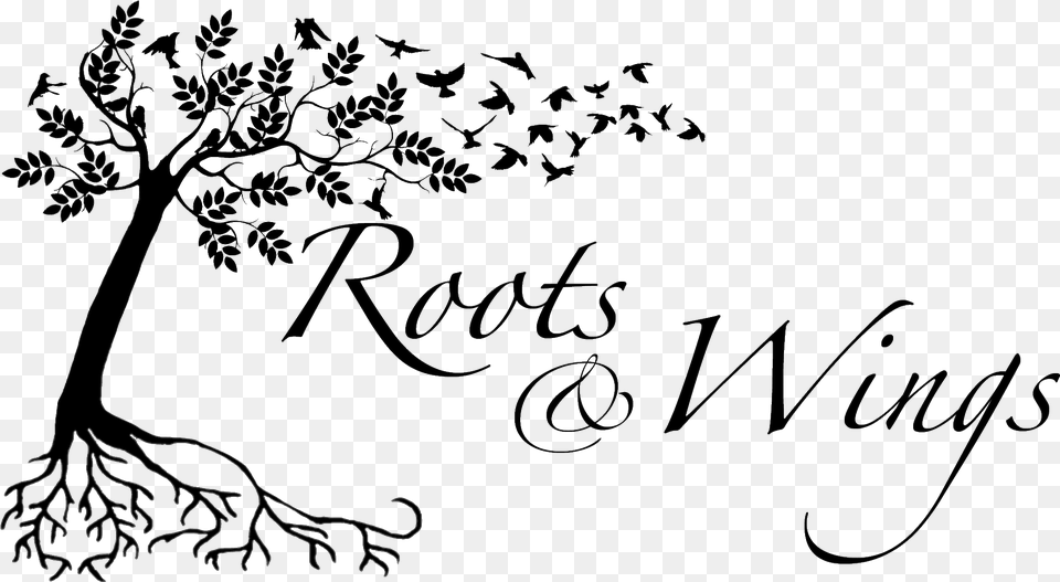 Roots And Wings Tree, Blackboard, Text, Art Png Image