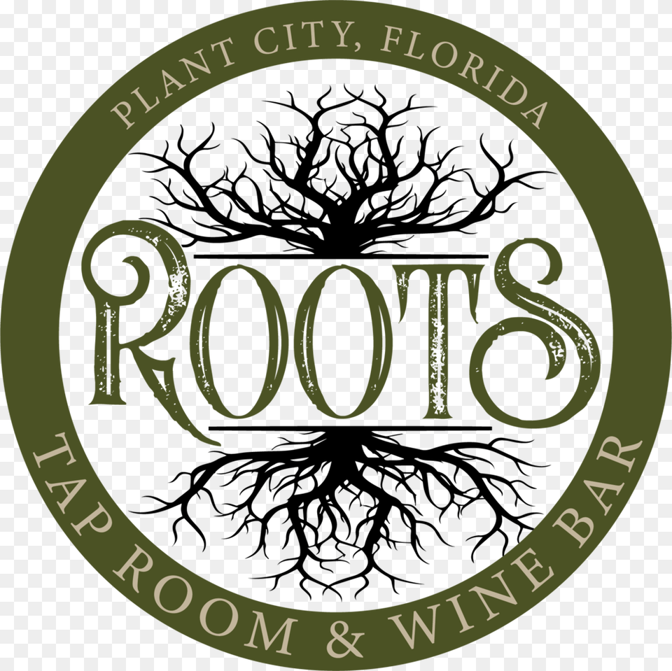 Roots Full Logo, Green, Disk Png