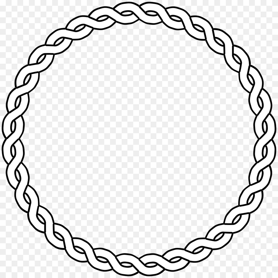 Rope Border Circle Black White Line Art Coloring, Oval, Accessories, Bracelet, Jewelry Free Png Download