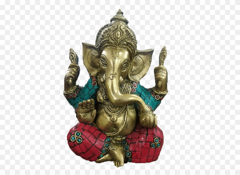 Roque Handicrafts Ganesha Stone Work Big Ears, Bronze, Figurine, Person, Treasure Free Png