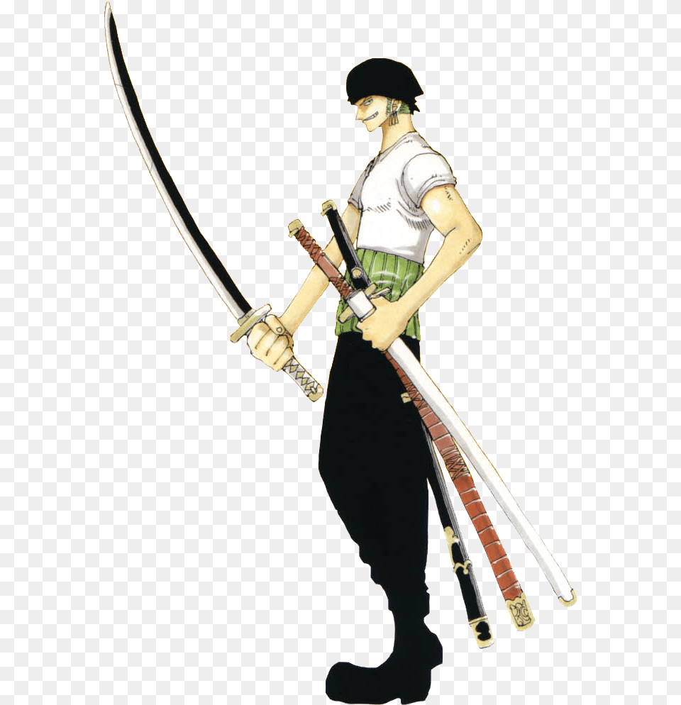 Roronoa Zoro 3 One Piece, Person, Samurai, Sword, Weapon Png Image