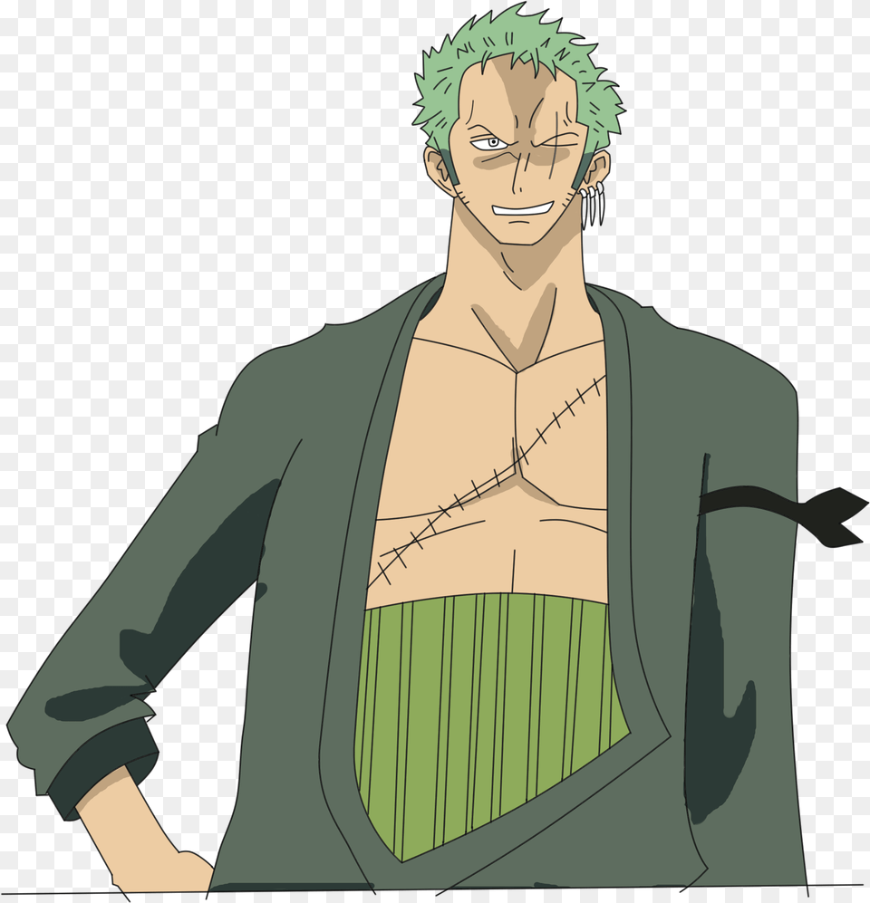 Roronoa Zoro By 0zenes0 Cartoon, Adult, Person, Man, Male Free Png Download