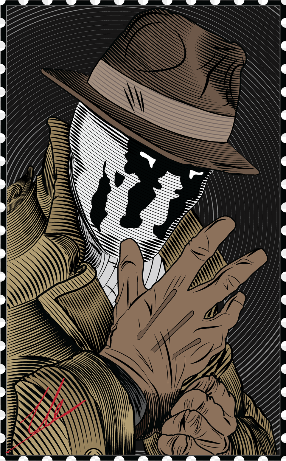 Rorschachart By Ulises Luna Postage Stamp, Clothing, Hat, Sun Hat, Person Free Transparent Png