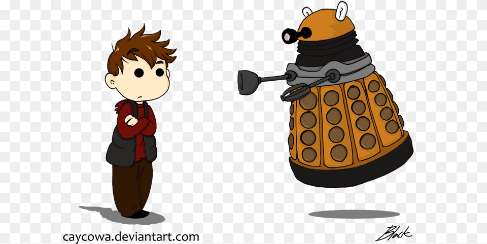 Rory And Dalek Chibis By Caycowa Clip Doctor Who Cartoon Dalek, Baby, Person, Face, Head Free Png Download