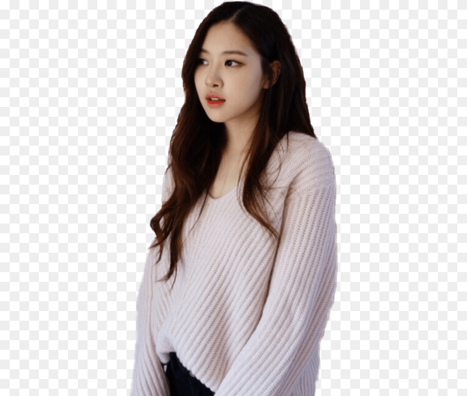 Ros Blackpink Kpop Korean Koreangirl Cute Beauty Pink Korean Girl Black Aesthetic, Knitwear, Clothing, Sweater, Person Free Png Download
