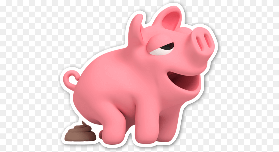 Rosa The Pig Poops Sticker Rosa The Pig Stickers, Animal, Mammal, Piggy Bank Png Image