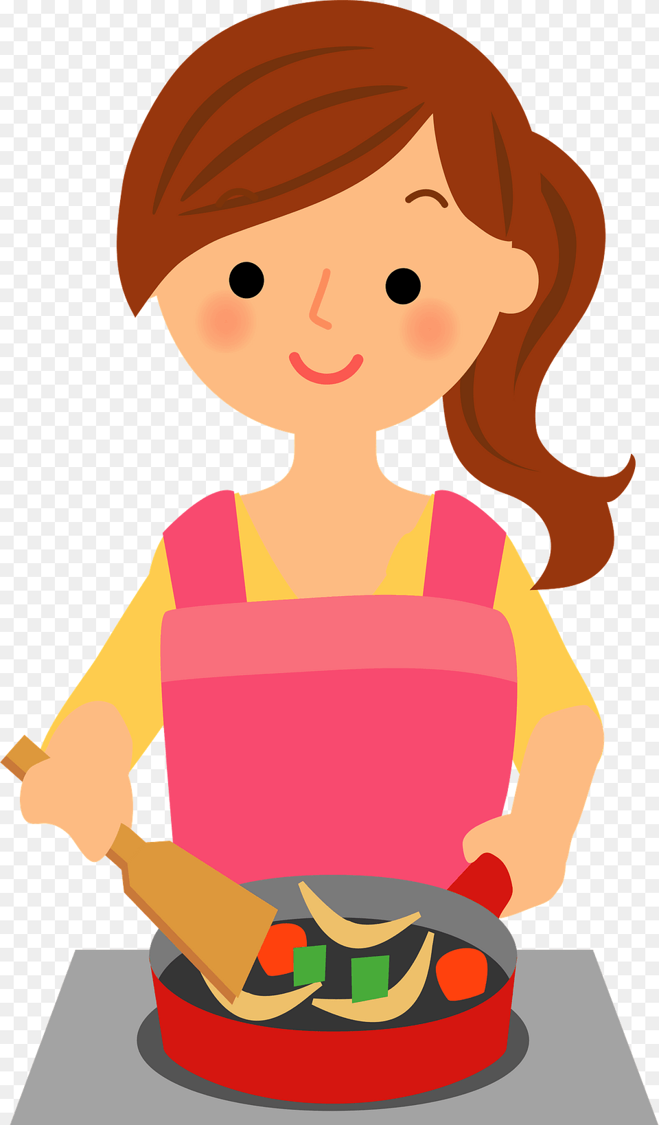 Rosa Woman Is Cooking Clipart, Cutlery, Baby, Person, Spoon Png Image