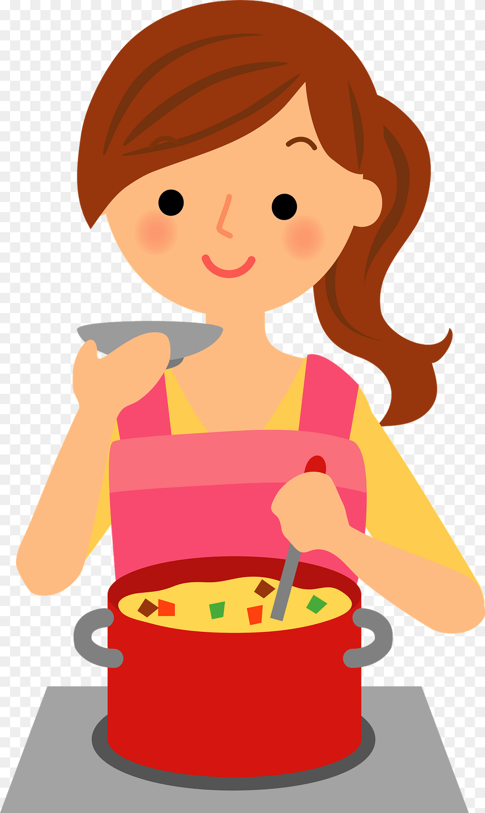 Rosa Woman Is Cooking Clipart, Food, Cutlery, Dish, Meal Free Png Download