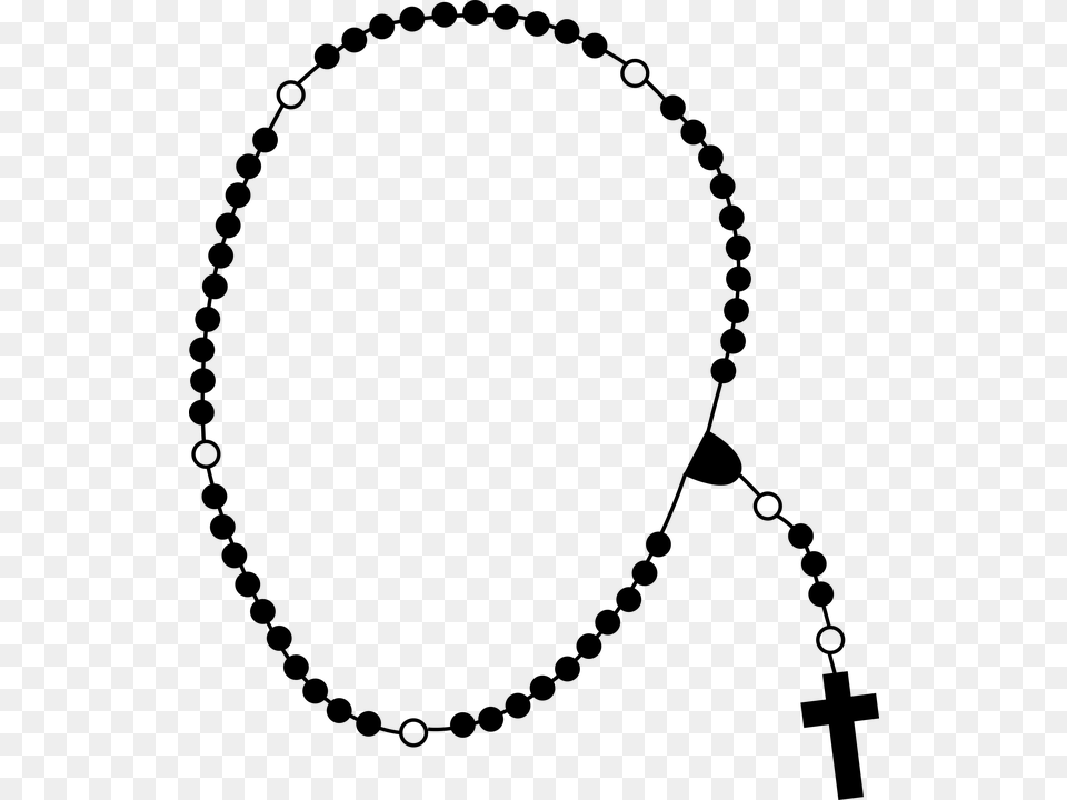 Rosary Black And White, Gray Png