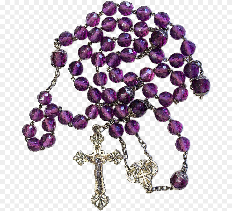 Rosary Catholic Transparent Violet Rosary, Accessories, Gemstone, Jewelry, Ornament Free Png Download