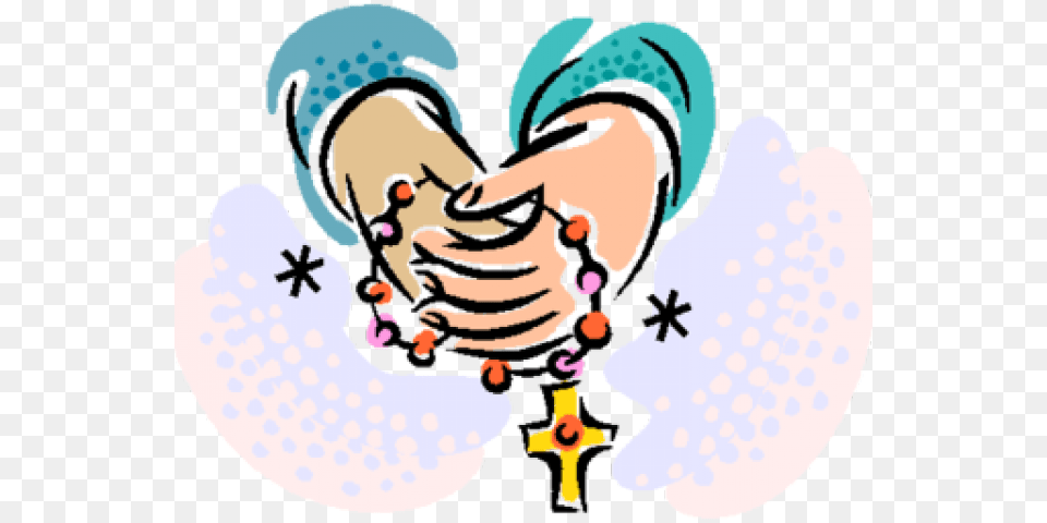 Rosary Clipart Praying The Rosary Cartoon, Body Part, Hand, Person, Baby Free Transparent Png