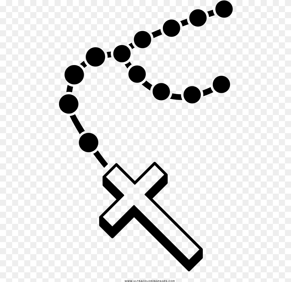 Rosary Coloring, Gray Free Png