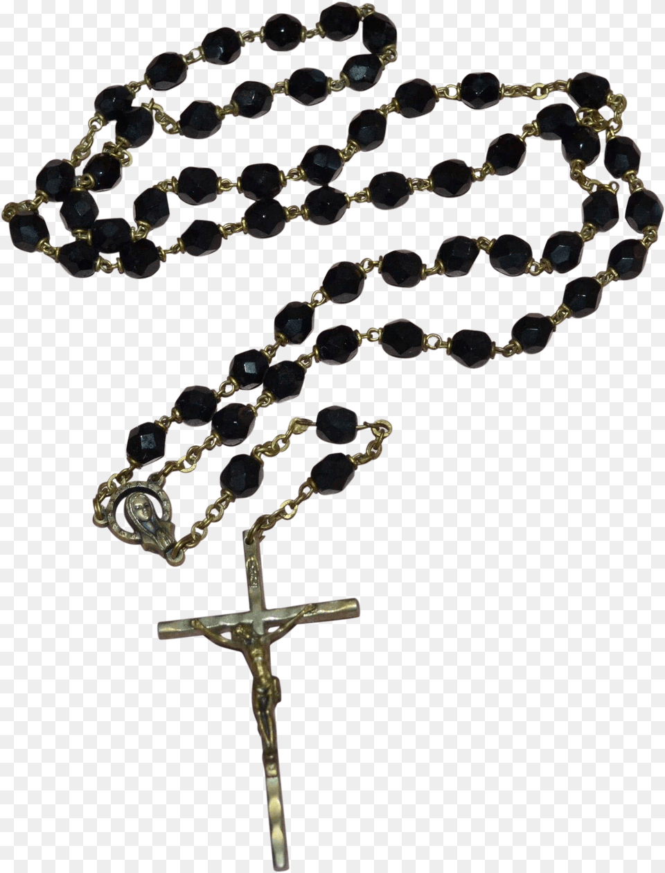 Rosary Necklace Catholic Black Rosary Beads, Accessories, Bead, Cross, Symbol Free Png Download