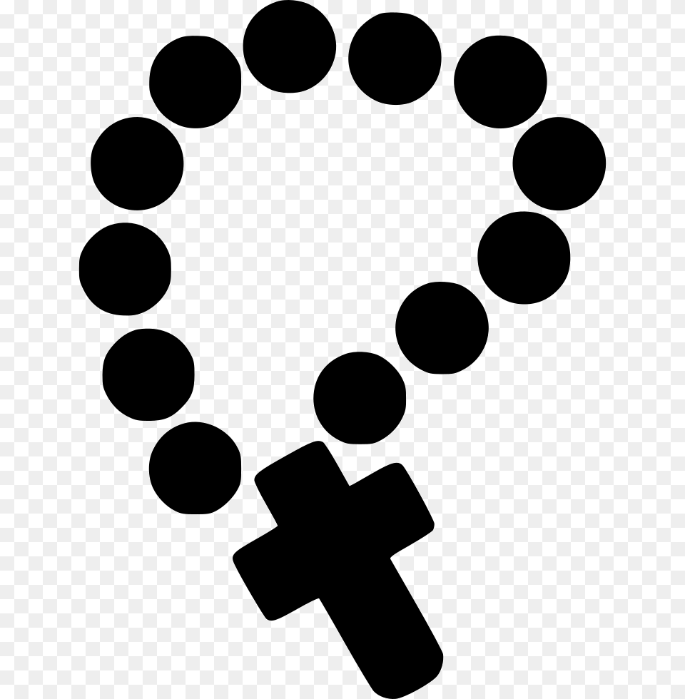 Rosary Rosary Black And White, Stencil, Cross, Symbol Png Image