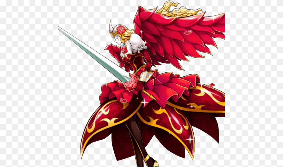 Rosas Or Queen Angel Of Roses Vippng Monster Yu Gi Oh Cards Plant, Knight, Person, Sword, Weapon Free Png