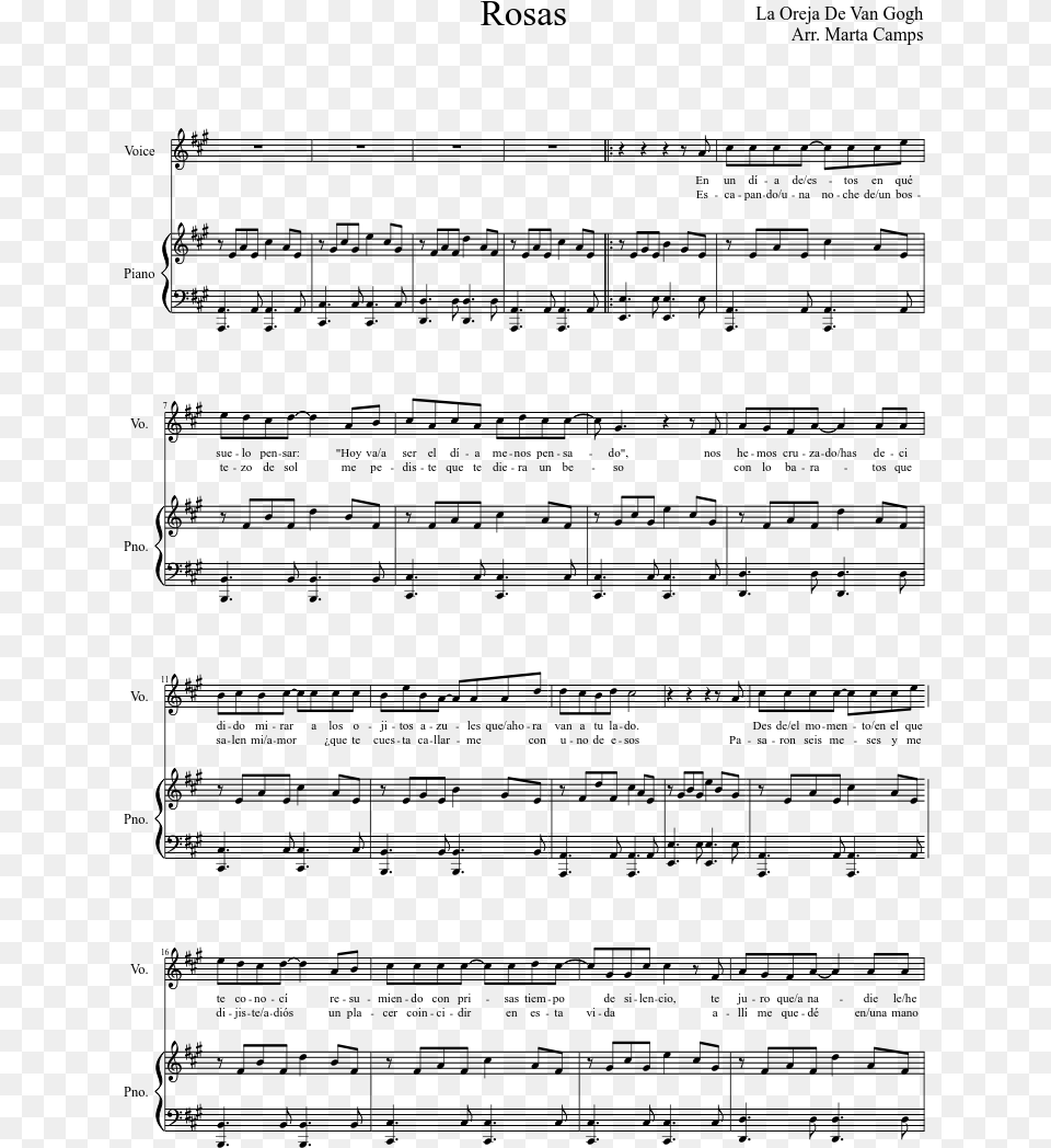 Rosas Partitura, Gray Free Png Download