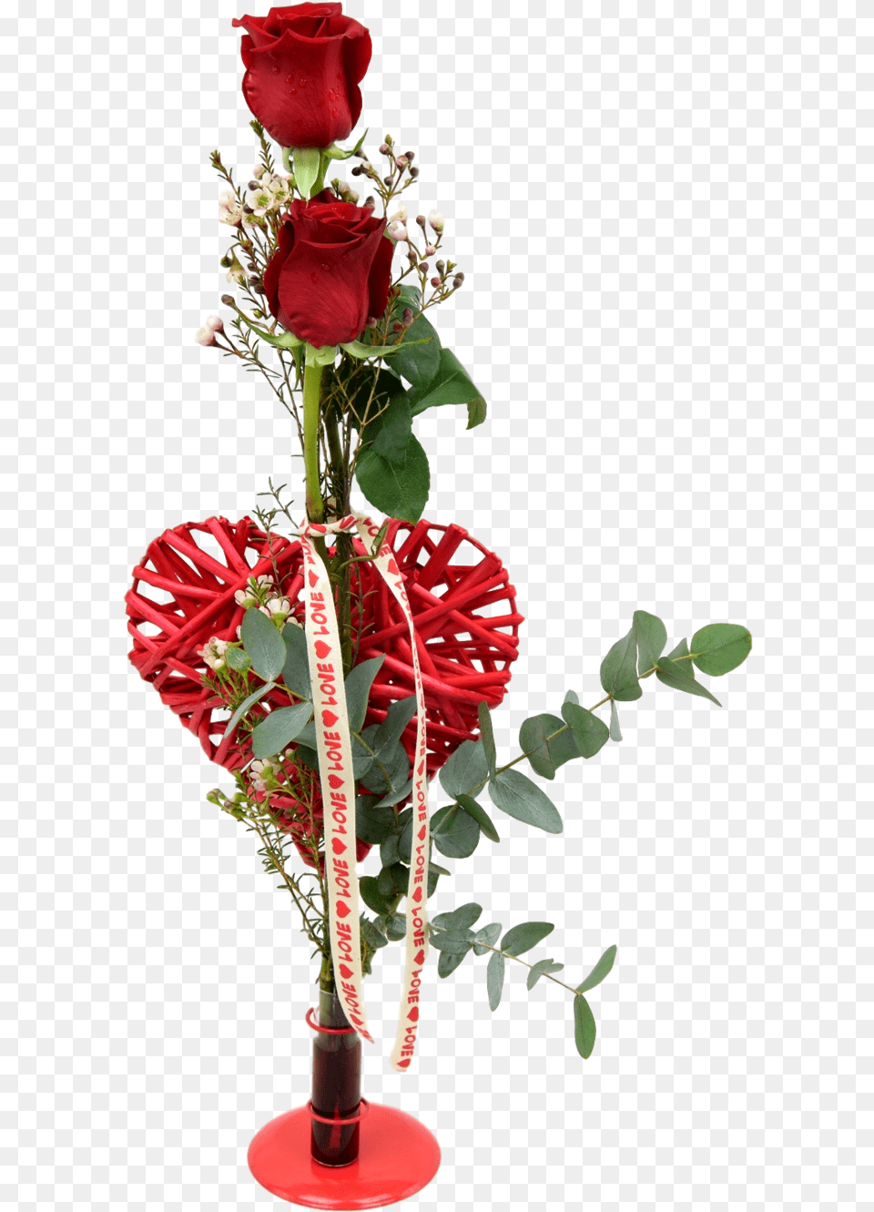 Rosas Rojas En Base De Corazn Mimbre Lovely, Flower, Flower Arrangement, Flower Bouquet, Ikebana Free Png