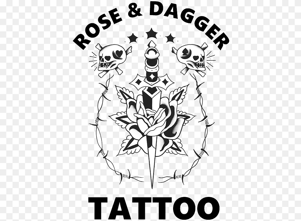 Rose And Dagger Tattoo Pdx, Logo, Emblem, Symbol, Person Free Png Download