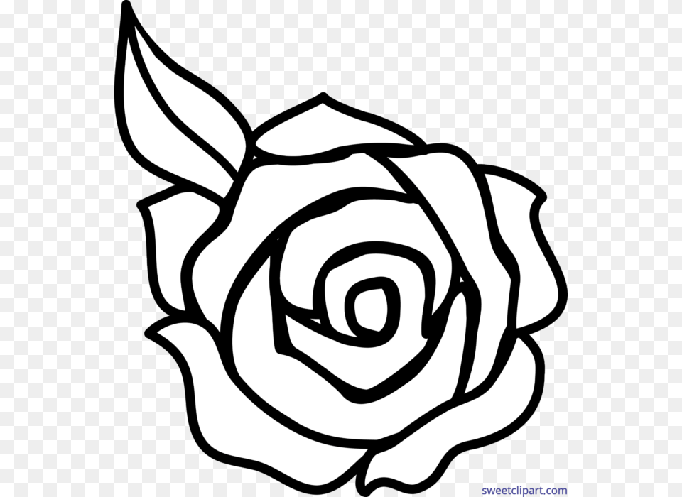 Rose Black And White Lineart Clip Art, Flower, Plant, Baby, Person Png Image