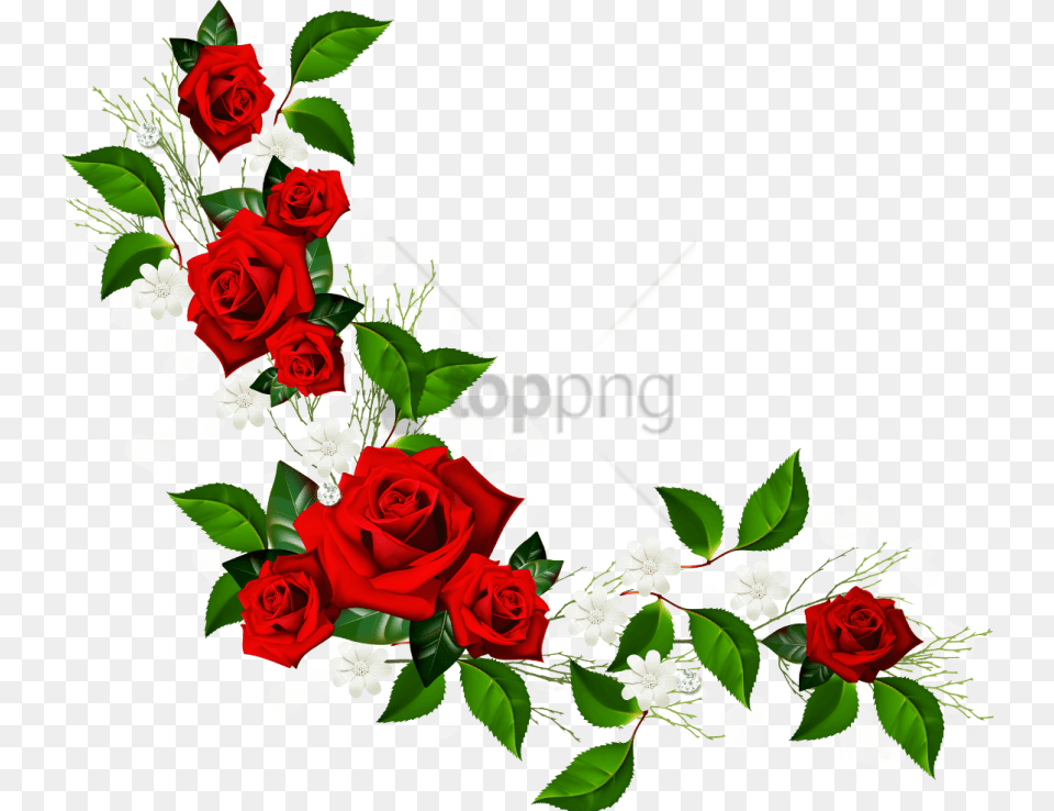 Rose Border Image With Background Red Rose Frame, Art, Flower, Graphics, Plant Png