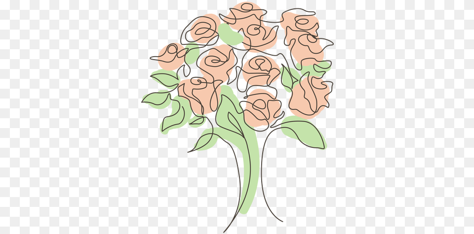Rose Bouquet Line Drawing Transparent U0026 Svg Vector File Ramo De Rosas Dibujo, Art, Graphics, Person, Floral Design Png Image