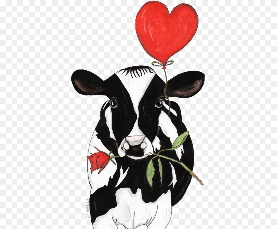 Rose Cartoon Cow Pictures Valentine Cartoon Cow Clipart Love Cow, Animal, Cattle, Livestock, Mammal Free Transparent Png